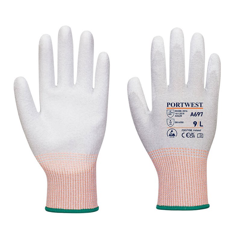 Portwest Gant paume enduite PU ESD - Paquet de 12