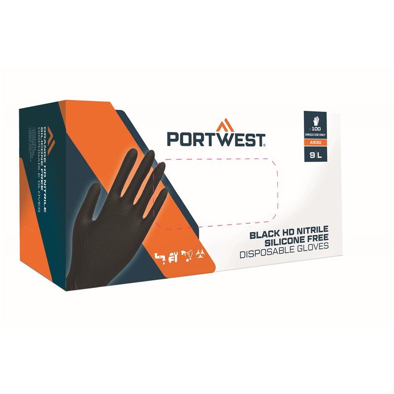 Portwest Gant jetable en nitrile HD 0.18mm (Pk100)