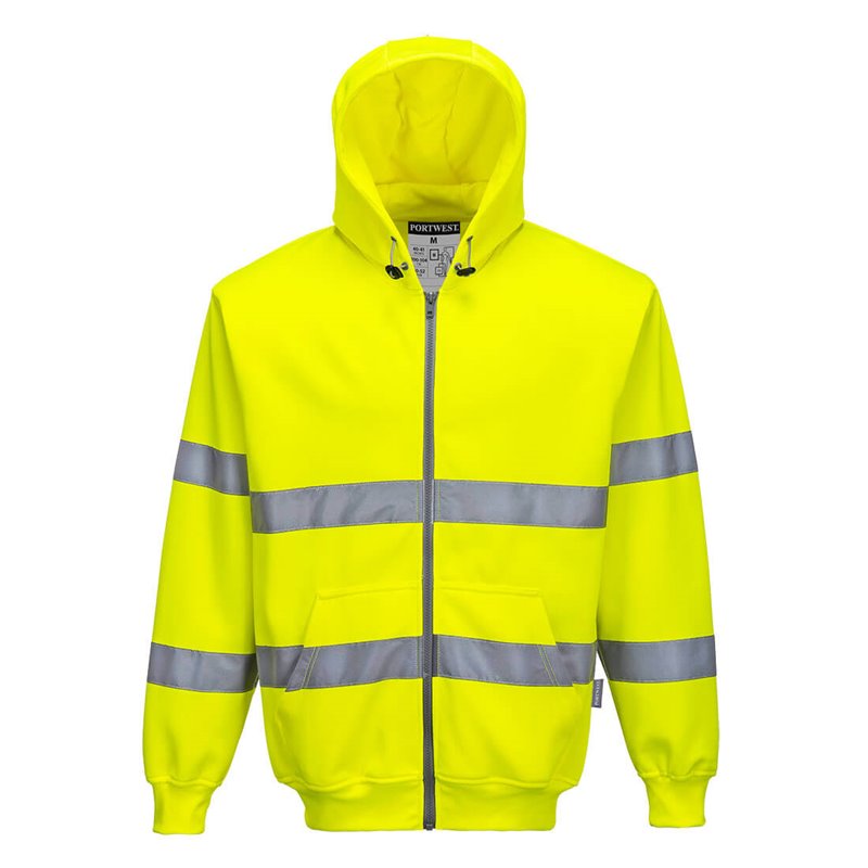Portwest Sweat zip HiVis à capuche