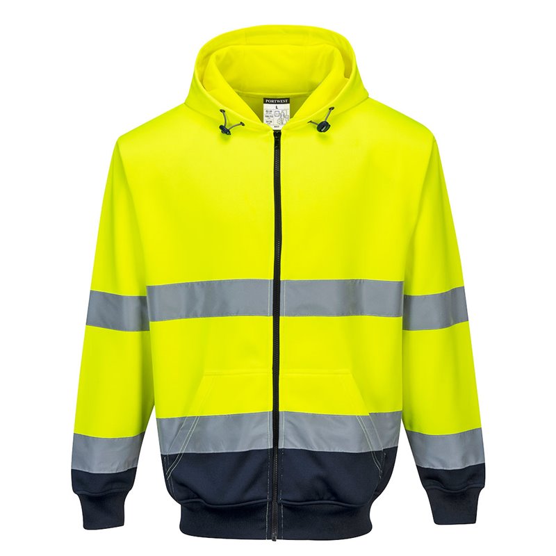 Portwest Sweat Hi-Vis bicolore zippé à capuche