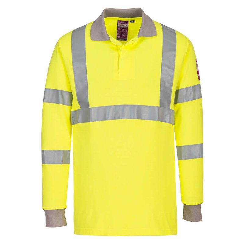 Portwest Polo manches longues FR antistatique et HiVis