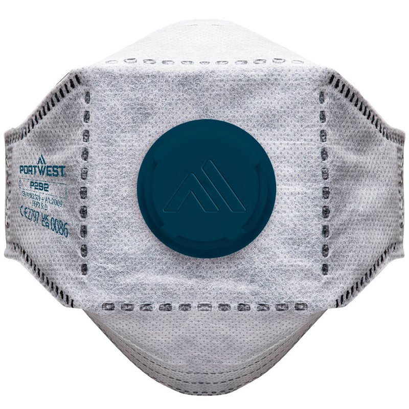 Portwest Masque EAGLE Respiratoire FFP2 3 plis fibre de carbone, avec valve (Paquet de 10 pièces)