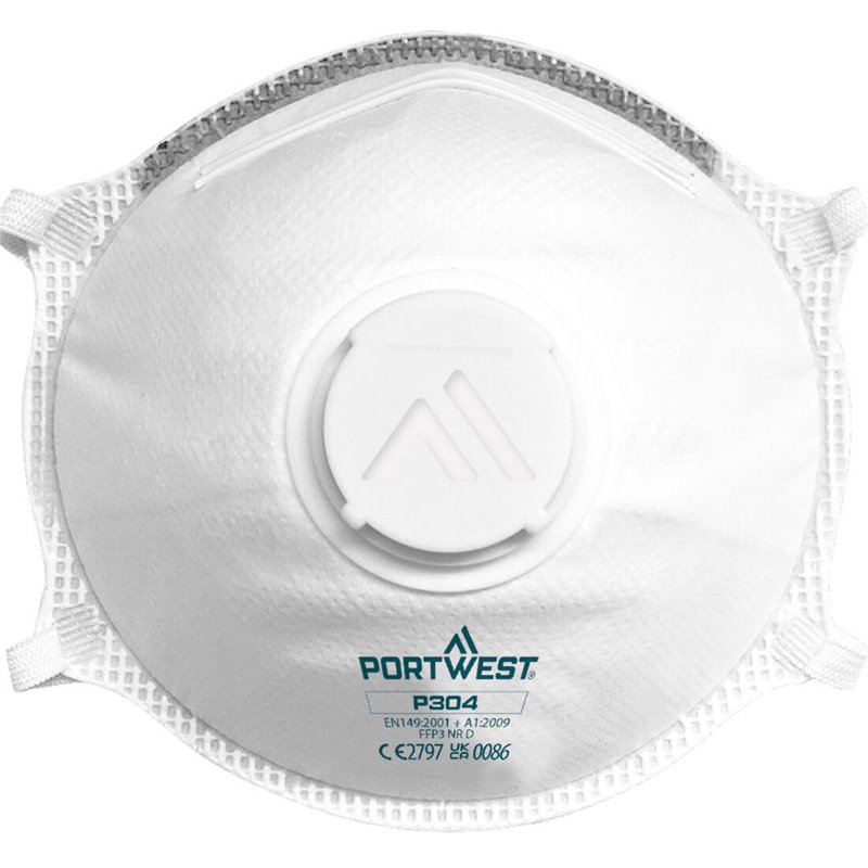Portwest FFP3 à valve Dolomite Coque de respiration  legère (Pk10)