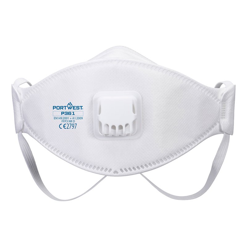 Portwest Masque respiratoire FFP3 pliable avec valve – modèle Dolomite (boîte de 10)