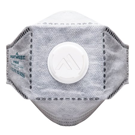 Portwest Masque EAGLE Respiratoire FFP3 plat pliable en carbone avec valve (Paquet de 10 pièces)