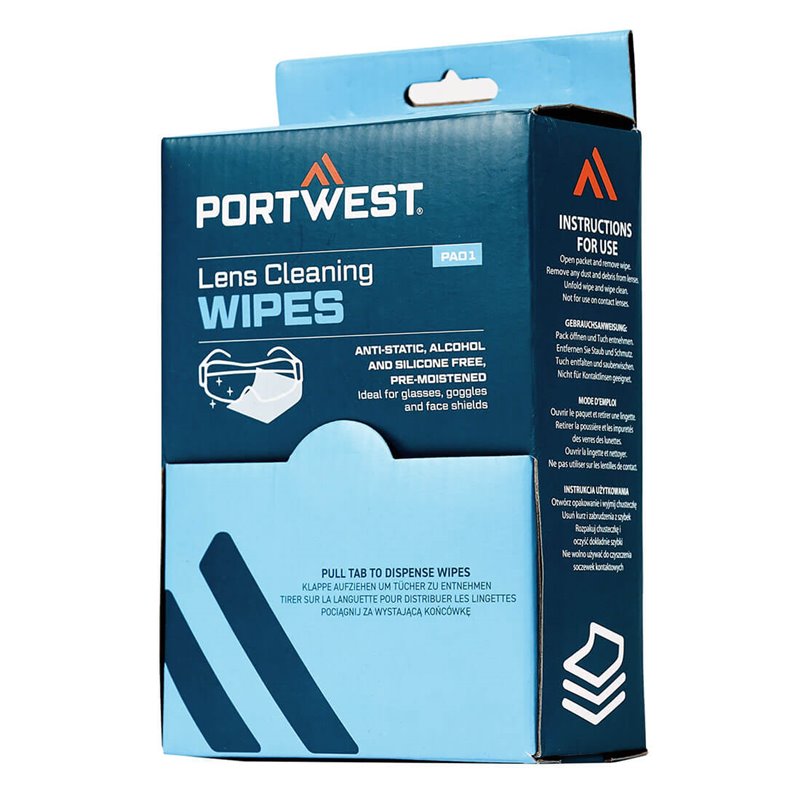 Portwest Lingettes nettoyantes pour lunettes