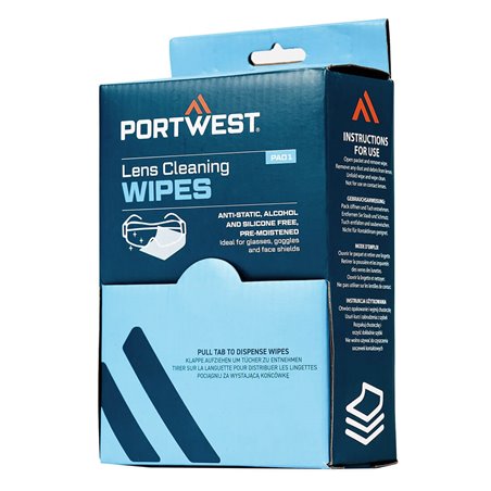 Portwest Lingettes nettoyantes pour lunettes