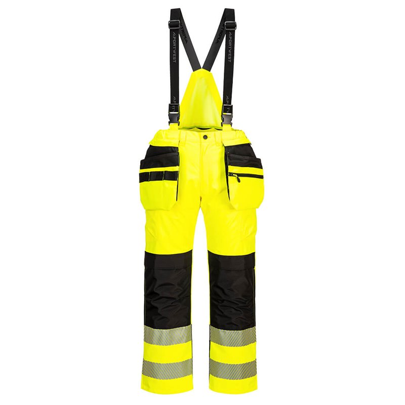 Portwest Pantalon de pluie à bretelles HV PW3