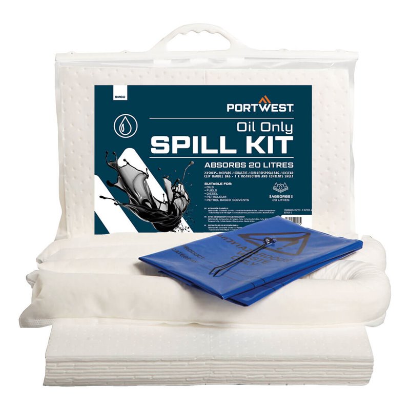 Portwest Kit absorbant 20 litres, hydrocarbures uniquement